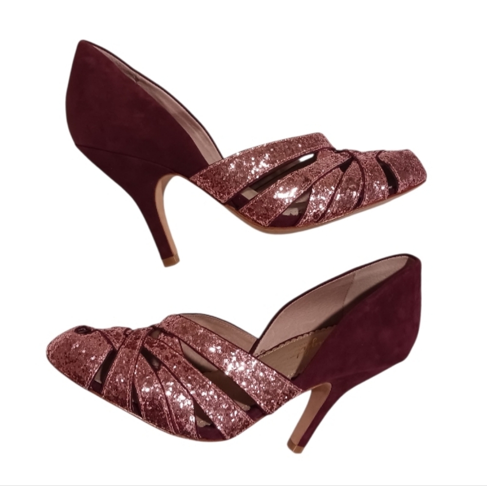 Miss Albright Dominique Suede Glitter Heels - Picture 5 of 13